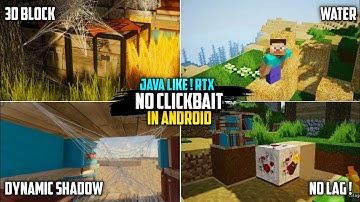 [ NO CLICKBAIT ] 🤯 RTX ! IN MINECRAFT ANDROID RENDER DRAGON 1.19+ 2GB 3GB ANDROID NO LAG