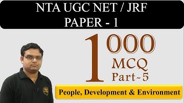 NTA UGC NET/JRF June 2019 Paper 1 || People, Development & Environment Part 5
