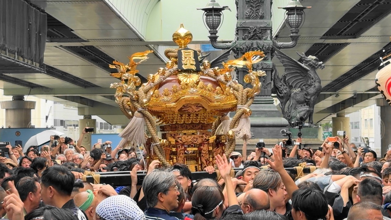 赤坂・日枝神社⛩山王祭「下町連合渡御(3/4)」日本橋一丁目(日本一)神輿ほか Sanno Matsuri (Festival) 2026.6.14 @日本橋・日本国道路元標前