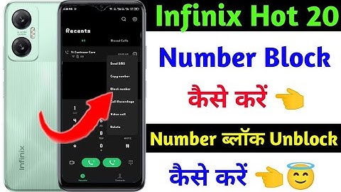infinix hot 20 number block kaise kare | infinix hot 20 number block unblock setting