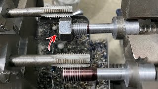 I Turn Stainless Steel bolt, With A Tap on Manual Lathe