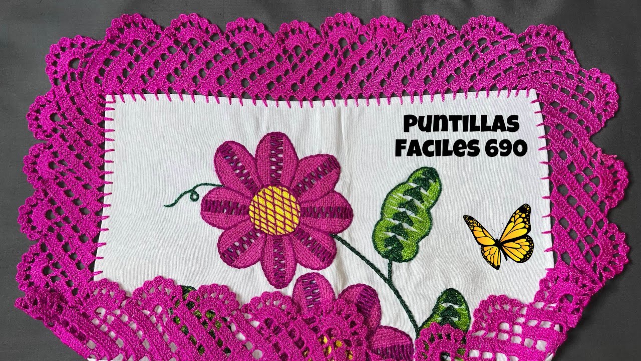 🌺¡ENCANTADORA!❤️ PUNTILLA GRANDE IDEAL PARA MANTELES🍂 PUNTILLAS FÁCILES 690