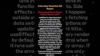 Interview Question 68 | React | The useEffect Hook That Every React Dev Must Master! ⚡
