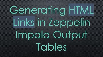 Generating HTML Links in Zeppelin Impala Output Tables
