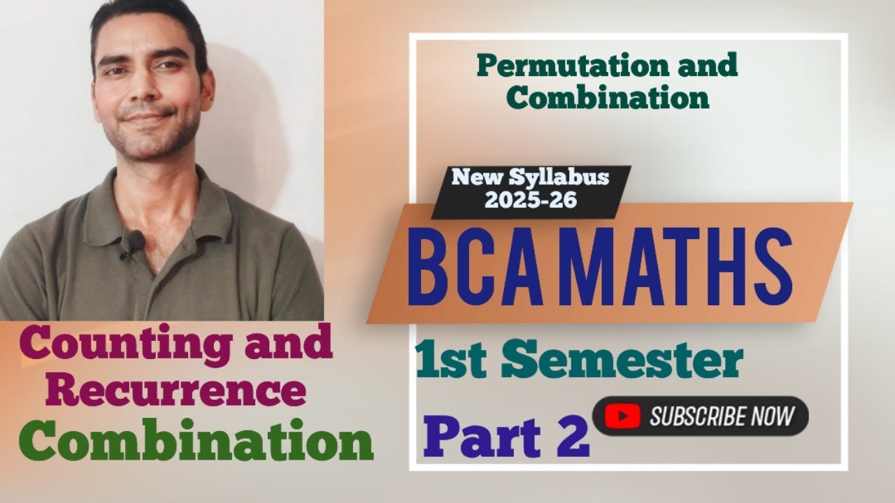 BCA Maths : Combination ( Counting and Recurrence ) - YouTube