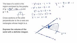 Math Integral Calculus - Volume with cross sections squares and rectangles no graph Profile