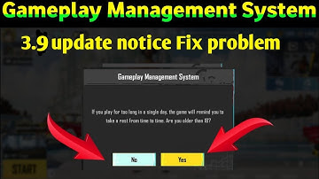 PUBG/BGMI 3.9 Update Gameplay Management System | Login Notice Explained in Detail problem fix