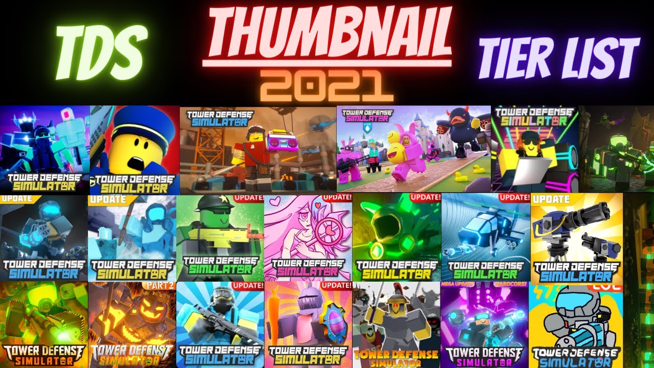 Tower Defense Simulator Thumbnail Tier List Roblox Youtube - tower defense roblox wallpaper