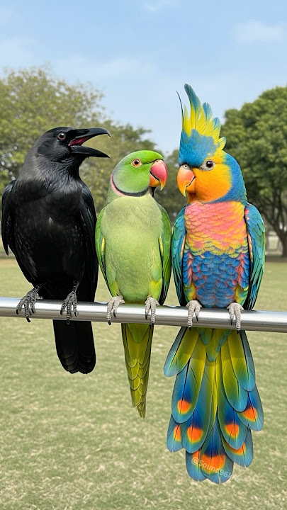 Crow Sound 🥰 Crow Confronts Indian Talking Parrot – Colorful Macaw Proves Who’s Smarter 🦜 Bird Sound