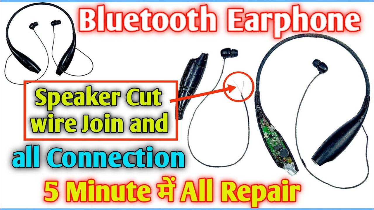 Bluetooth Earphone Speaker Cut Wire Join and Connection Wireless