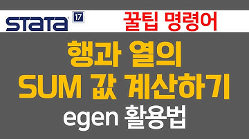 Stata 행 합계 열 합계 구하는 명령어 egen rowtotal과 total 사용법