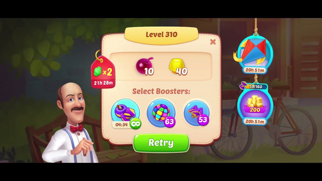 Homescapes 2021 - Level 309 & 310 Gameplay || One Shot level || Cherry Yellow Collectable