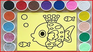 Colored Sand Painting Fishes  Toys For Kids chim Xinh