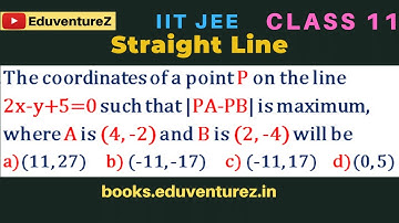 The coordinates of a point P on the line  2x-y+5=0 such that |PA-PB| is maximum, where A is (4, -2)