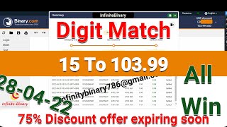 Digit Match Binary Bot || Binary.com || BinaryBot || Deriv.com || 28-04-22