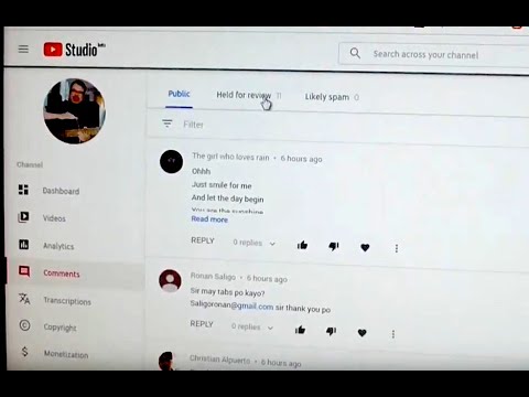 Issues on YouTube Comments Held For Review (Sep 2019)