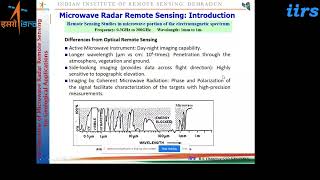 Overview of microwave remote sensing for Geological Applications  by Dr. R. S. Chatterjee