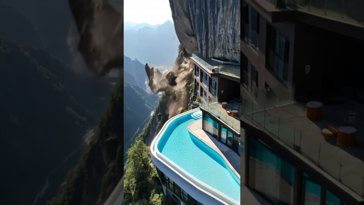 Lucky Break: Rockfall Misses the Hotel