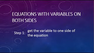 Solving Equations with Variables on Both Sides