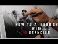 How to airbrush with HD Stencils - Airbrushing a PS4 with spiderman HD stencil