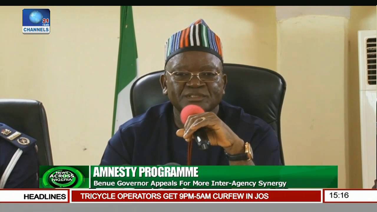 Amnesty Programme: Benue Governor Appeals For More Inter Agency Synergy