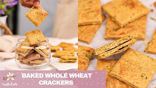 Baked Whole Wheat Crackers! Easy recipe, very flakey & buttery crackers for all Nimki/Mathri lovers