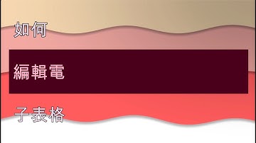 影片3：編輯電子表格