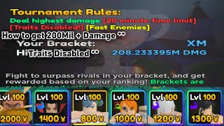 How to get 200Mil   Traits Disabled Tournament in Anime Adventures