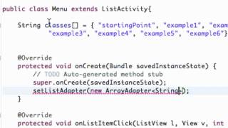 Android Application Development Tutorial   019   Setting up an ArrayAdapter