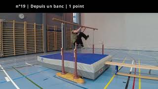 360 underbar (depuis un banc) - Évaluation - Barres asymétriques - Ex 19