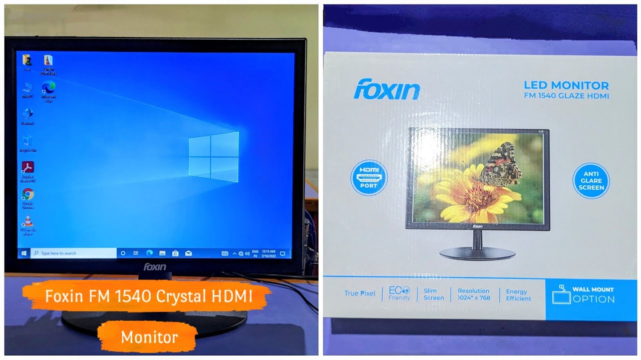 Foxin FM 1540 Crystal HDMI Monitor with VGA, 1366x768 Resolution and VESA Mount