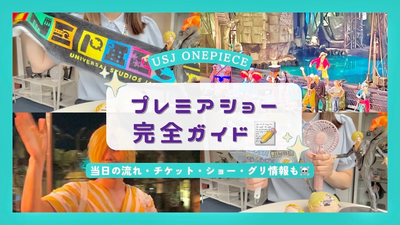 ONE PIECEプレミアショーの必需品とは🍖💭USJでのチケット引き換え・ショー・グリーティングまで全部まとめ✨注意点やポイントも👍