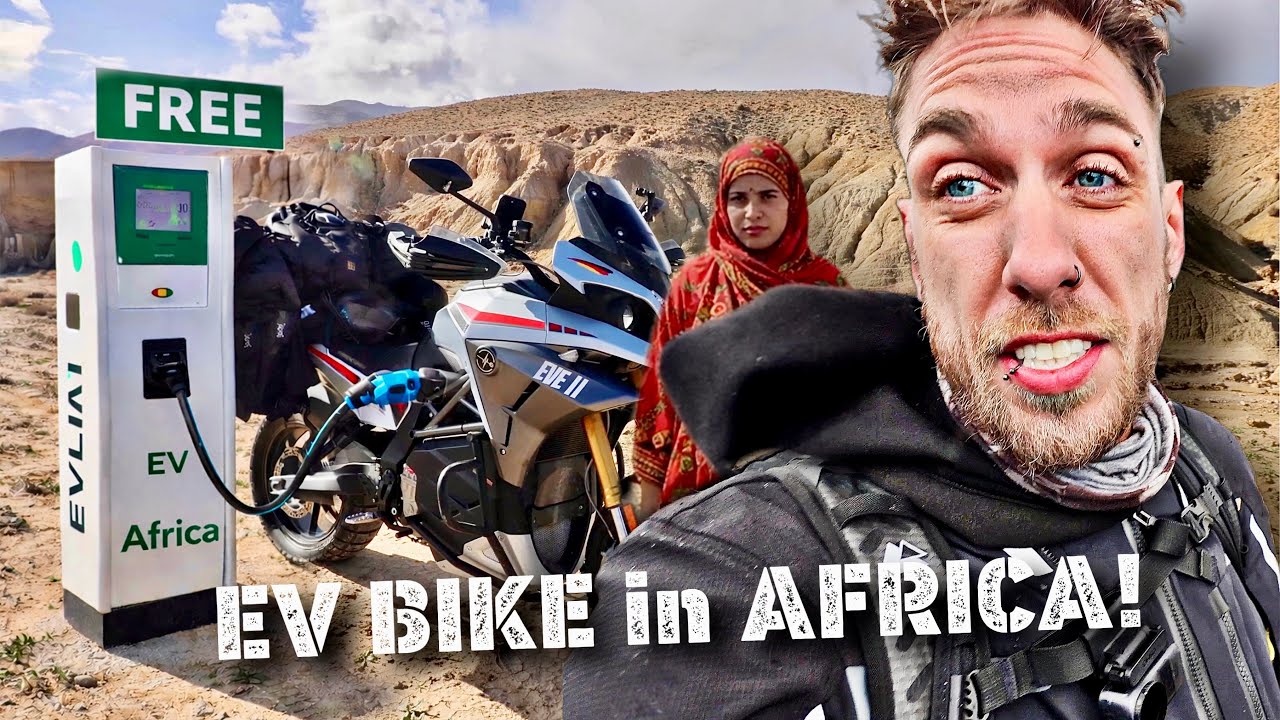 Electric Motorcycle CHARGING FOR FREE in Africa! (First Ride in Morocco is WILD!🇲🇦)