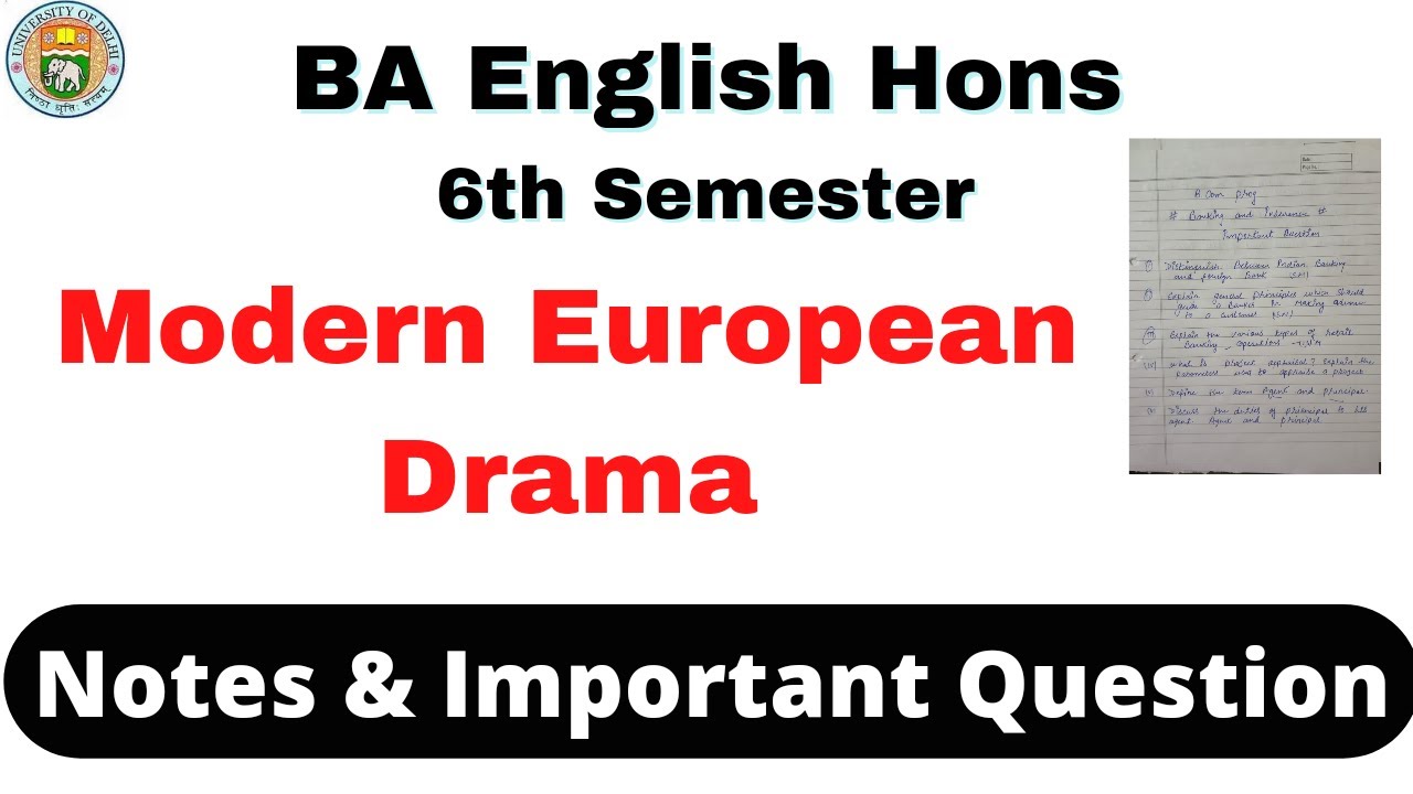Modern European Drama Notes & Important Question Sol BA English Hons