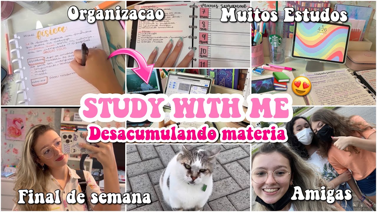 STUDY WITH ME!! | DESACUMULANDO MATÉRIA!! (Estudos, organização, vlog FDS!) | NICK MOSCA