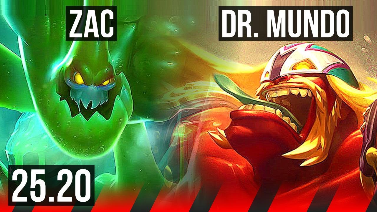 ZAC vs DR. MUNDO (TOP) | 11/1/7, Legendary, 700+ games | EUW Master | 25.20