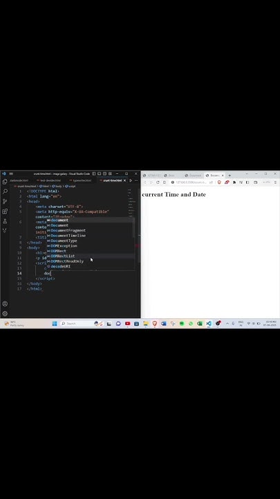 live date and time in html | display current date and time in html # ...