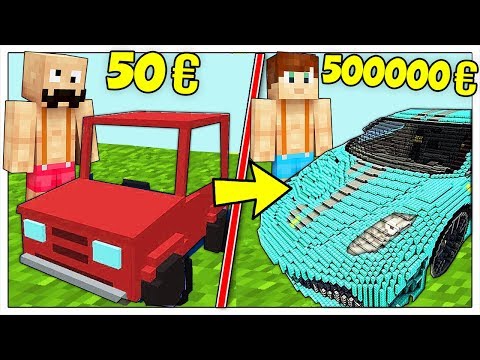 AUTO DA 50 EURO CONTRO AUTO DA 500000 EURO! - Minecraft ITA