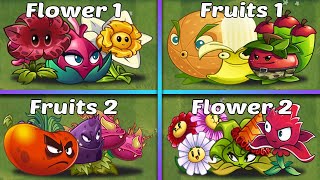 Random 4 Team Flower & Fruits Plants Battles - Which Team Will Win? - PvZ 2 Team Plants