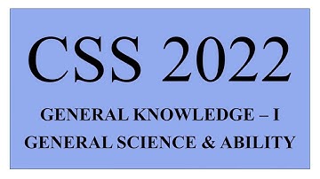 CSS General Science and Ability (General Knowledge - I) 2022 solved MCQs paper - Online Education