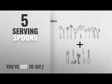 Top 10 Serving Spoons [2018]: GTC Cooking and Serving Spoon (Stainless Steel, Set Of
