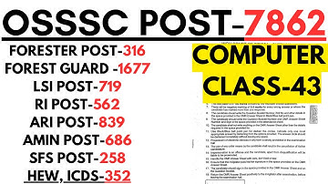 7862 OSSSC RI ARI AMIN FOREST GUARD FORESTER LSI COMPUTER CLASS 43 BY LAXMIDHAR SIR I COMPUTER OSSSC