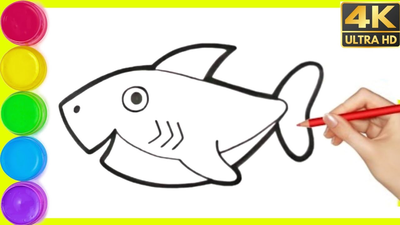 How to draw shark Fish drawing easily || Shark fish drawing easy step by step drawing beginner