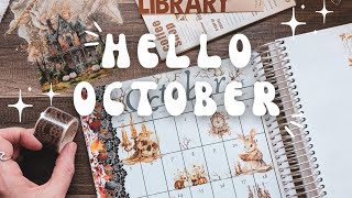 Cozy October Planner &amp; Calendar Setup 🍂 Erin Condren Weekly Planner #planwithme 