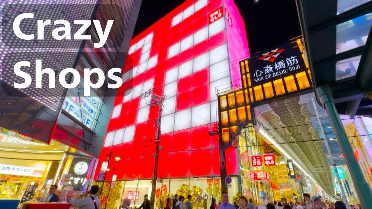 Japan's Crazy Shopping Street In Osaka, Uniqlo Shinsaibashi