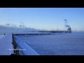 Indiana Harbor&#39;s Subzero Departure into Lake Superior Sea Smoke