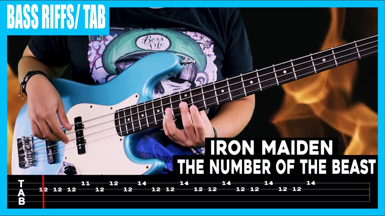Iron Maiden - The Number Of The Beast 【 BASS RIFFS | TABS 】
