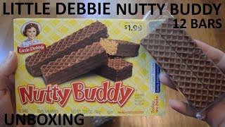 Unboxing Little Debbie Nutty Buddy Chocolate Covered Wafers With Peanut Butter