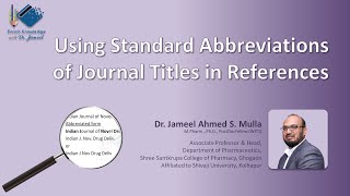 Using Standard Abbreviations of Journal Title in References || Learn how to Abbreviate Journal Title