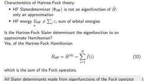 VK 20 Hartree Fock 5: Hartree-Fock Hamiltonian
